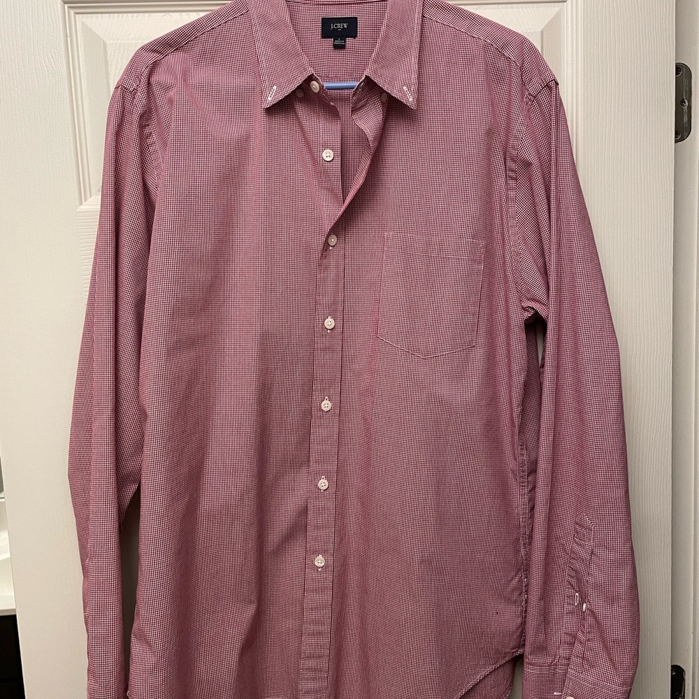 J. Crew Men's Long-Sleeve Button-Down Shirt in Rose